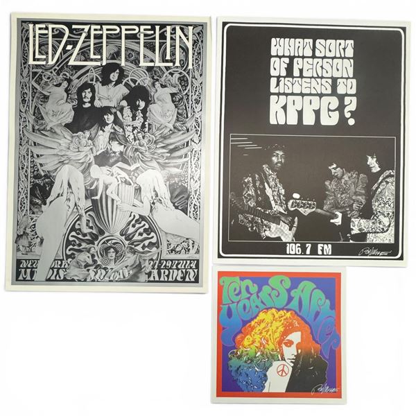 Signed Bob Masse Posters - KPPC & Ten Years after + Miller LED Zeppelin