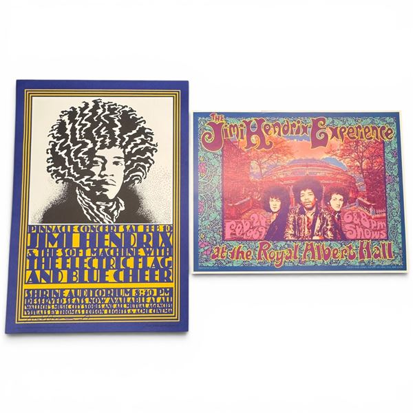 Signed Hendrix Posters - Van Hamersveld Shrine 1968 & Bob Masse Royal Albert Hall 1969