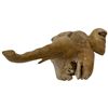 Image 2 : Clever Elephant Sculpture Carved From Burl Wood Root - 4" x 6" x 3" tall at the tusk - Stand include