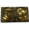 Image 1 : Vintage Art Nouveau Brass Ink Blotter - 2.25" x 4.25" x 1" tall