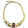 Image 1 : 1980 Christian Dior Amethyst Crystal 16" Necklace - Stamped Chr. Dior on the Clasp, Body and Metal T