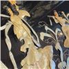 Image 3 : 5 Black Lacquered Wood Wall Panels Inlaid with Delicate Mother of Pearl, A Set of 4 Tall Vertical Pa