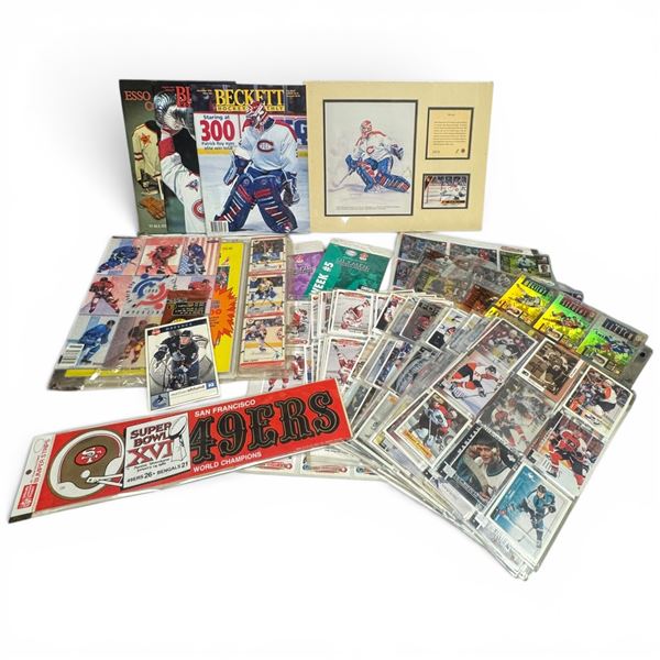 Collection of Various Hockey Memorabilia: Cards, Magazines and More