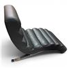 Image 2 : Channeled Leather Chaise Lounge, Black - 6' long