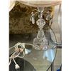 Image 4 : Pair of Vintage Lamps with Glass Bases & Plastic Wrapped Shades