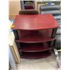Image 2 : Solid Wood Red & Black A/V & TV Component Stand