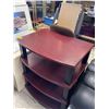 Image 3 : Solid Wood Red & Black A/V & TV Component Stand
