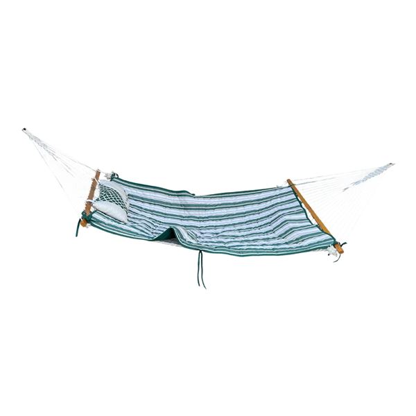 Genuine Pawleys Island Rope Hammock with Stiped Pad and Original Pillow