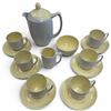 Image 2 : 1950s Branksome Ceramics England "Graceline" Tea Set - Teapot, Cream, Sugar and 6 Cups with Saucers