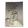 Image 1 : Carved Slate Wall Plaque of Woman with Lion - 6" x 8" x 1" thick