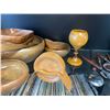 Image 3 : Shelf - Wooden Serving Set w/ Bowls, Coasters, Cup, Cutlery, Etc.