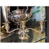 Image 3 : Group - Silver Plated Candle Holder, Tea Pot, Vase, Platter & Creamer