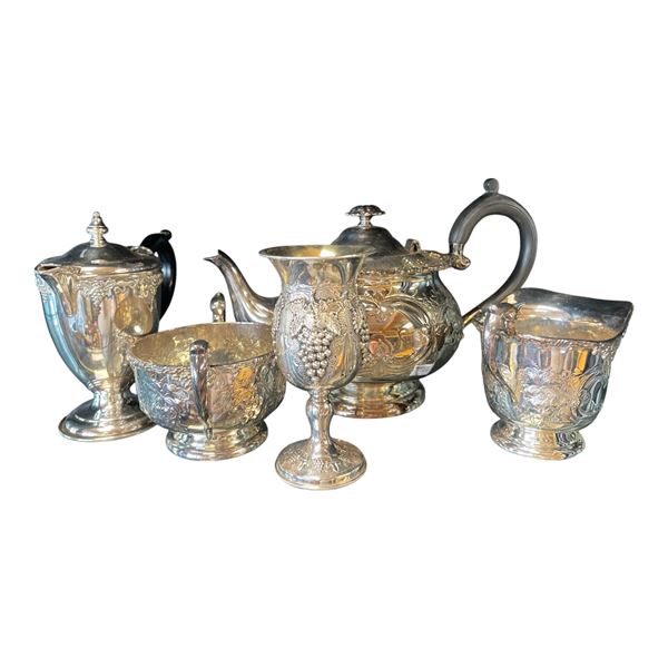 5pc - Silver Plated Serving Set - Creamer, Dishes, Etc.