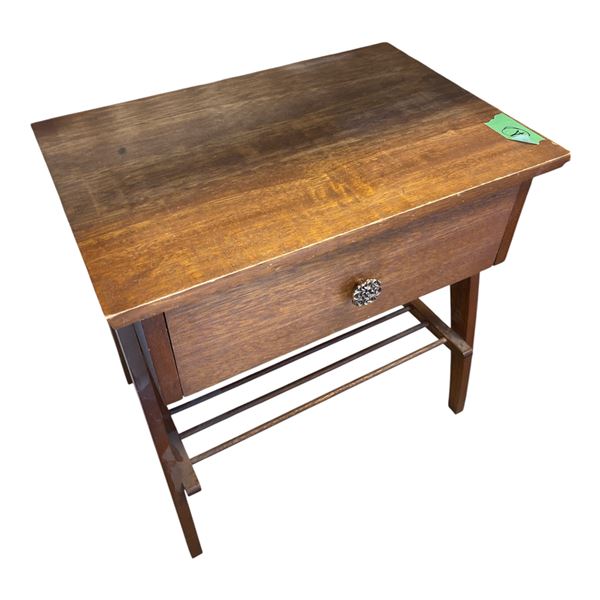 Mid-Century Modern Side Table with Drawer - 20" x 14" x 20" tall