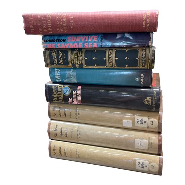 8 Vintage Books  * Featuring a 1st Edition 1958 "The War Against Japan - 3 Volumes" by Major General