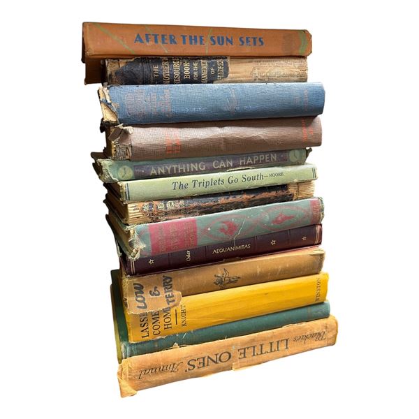 12 Vintage Books  * Featuring "After the Sun Sets" - A Wonder-Story Book (Majority of the books are