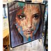 Image 2 : "Rana" by A. Ronny (1997) - Original 63" x 63"  Expressionistic Portraiture Painting