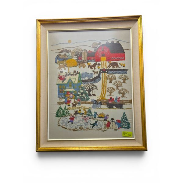 Framed Vintage Needlepoint