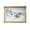 Image 1 : Oil on Canvas Painting of Horse Drawn Cart by John Magalo