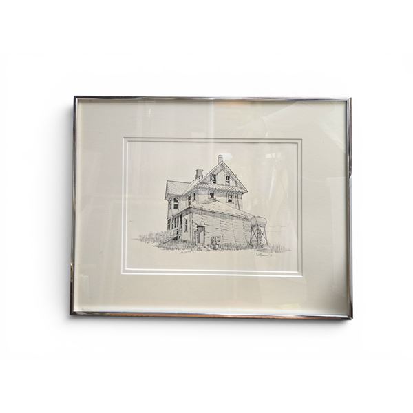 3 pc - Framed Print of House by Bill Casow (1975)