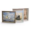 Image 1 : 3 pc - Framed Acrylic on Canvas Paintings of Boats