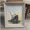 Image 3 : 3 pc - Framed Acrylic on Canvas Paintings of Boats