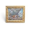 Image 1 : Framed Acrylic on Canvas Painting of Running Horses