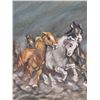 Image 3 : Framed Acrylic on Canvas Painting of Running Horses