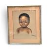 Image 1 : Framed Pastel Print of Child by "Francis / 60"