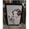 Image 3 : 5 pc - Framed Photograph of Snowboarder (38x28") / Winter Scene / Woman w/ Dog Portrait / Acrylic Fl
