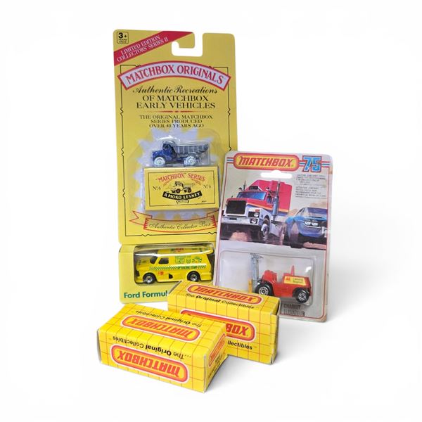 Matchbox Diecast Cars, BP F1 Van, Sauber Group C, Fork Lift and Authentic Recreations