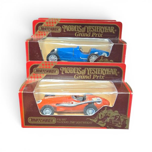 5 Matchbox Models of Yesteryear Grand Prix Diecast Cars Bugatti, Maserati, ERA and Ferrari
