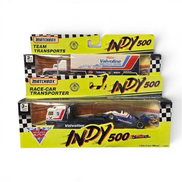 5 Indy 500 Matchbox Race-Car Transporter Series Diecast Collectables