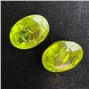 Image 1 : Pair of Natural Himalayan Peridot Gemstones - 12.42 CTW (Oval  Cut - 12.6mm x 9.9mm x 5.9mm each )