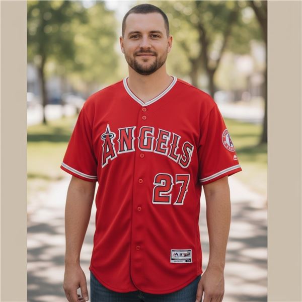 MLB Angels #27 Trout Majestic Jersey