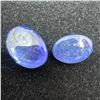 Image 1 : Pair of Natural Tanzanite Gemstones - 7.66 CTW (Oval Cabochon Cut )  * Includes Gemologist Certifica
