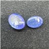 Image 2 : Pair of Natural Tanzanite Gemstones - 7.66 CTW (Oval Cabochon Cut )  * Includes Gemologist Certifica