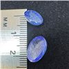 Image 3 : Pair of Natural Tanzanite Gemstones - 7.66 CTW (Oval Cabochon Cut )  * Includes Gemologist Certifica