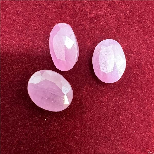 7.84 CTW Parcel of 3 Natural Madagascar Ruby Gemstones (Oval Mixed Cut )  * Includes Gemologist Cert