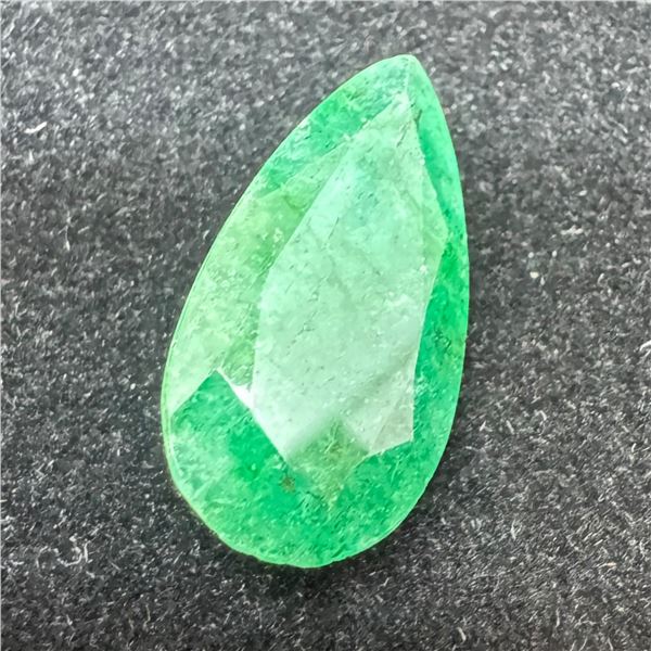 7.11 CT Natural Zambian Emerald Gemstone (Pear Mixed Cut - 27.8 x 22.1 x 14.4mm) * Includes Gemologi