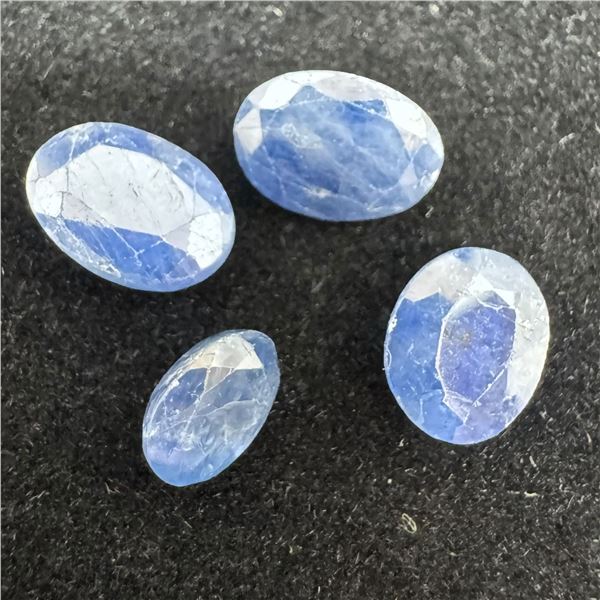 6.50 CTW Parcel of 4 Natural Madagascar Sapphire Gemstones (Oval Mixed Cut )  * Includes Gemologist