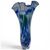Image 2 : F&C Poland Crystal Swung Splatter Vase - Complete with Signature & Sticker - 12" tall x 6" wide at t