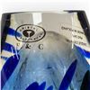 Image 3 : F&C Poland Crystal Swung Splatter Vase - Complete with Signature & Sticker - 12" tall x 6" wide at t