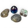 Image 2 : Vintage Reuge Swiss Burl Walnut Veneer Music Box & Group of 4 Stone & Crystal Collectibles
