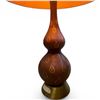 Image 2 : Classic Mid-Century Modern Lamp with Striped Drum Shade - Total Height is 32" with a 7" diameter bas