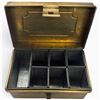 Image 3 : Vintage Brass Masala Peti (Spice Box) with Removable Inserts - 6.5" x 10" x 6.5" tall