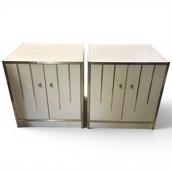 Pair of Vintage 2 Door End Table/Night Stands (shelves inside) Each measures 16" deep x 20" wide x 2