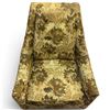 Image 3 : 1960s/70s High Back Arm Chair on Casters with Olive and Gold Floral Upholstery
