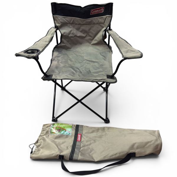 Coleman Camp Chair with Built-In Cup Holder & Carry Bag - Preowned