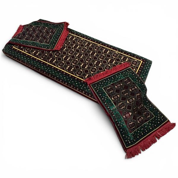 Plush Afghan Tosak Seating Set - (30" x 68" x 4" thick seat and 2 pillow shams)
